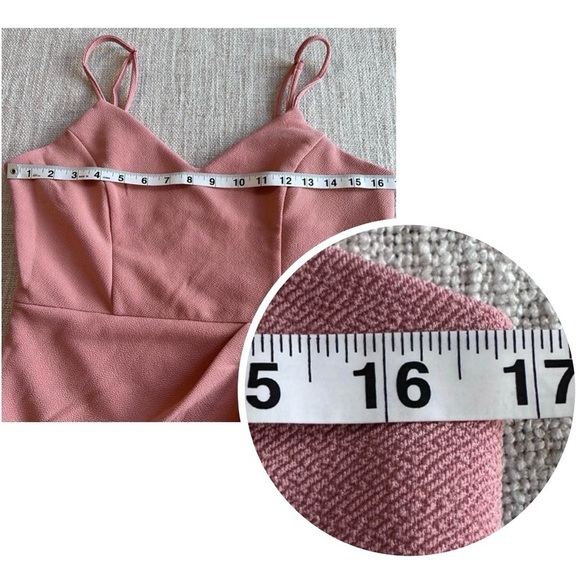 SHEIN Dusty Rose Strap Mini Dress Pink Stretch Textured Women’s Junior’s 8/10 - Picture 9 of 11
